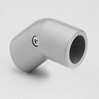 Angle-Connector 50°/130° Ø 30 mm silver RAL 9006