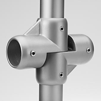 Cross-joint connector technically anodised